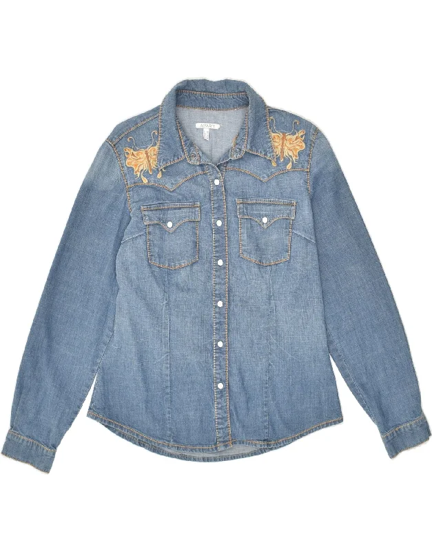 Urban Style APART Womens Denim Shirt UK 14 Large Blue Cotton