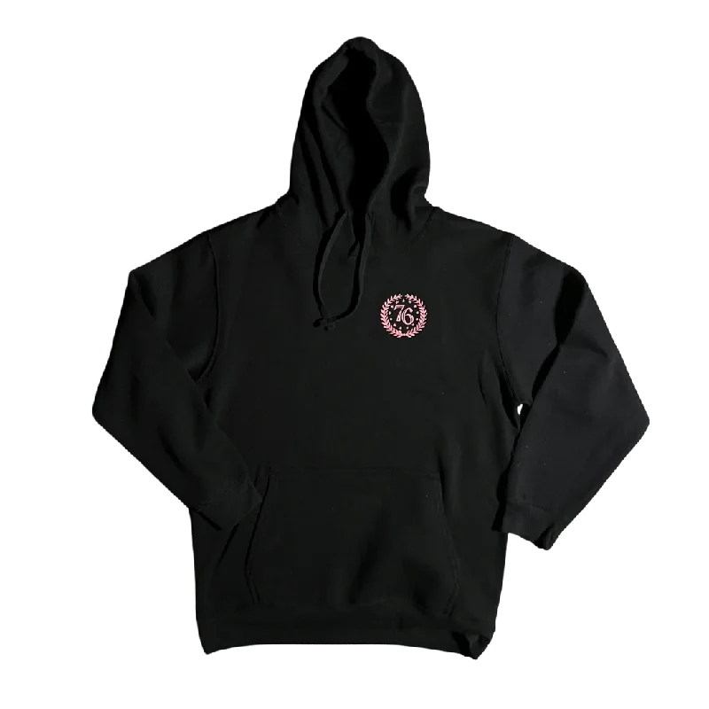 French Retro Pink Basic Crest Hoodie - Women's