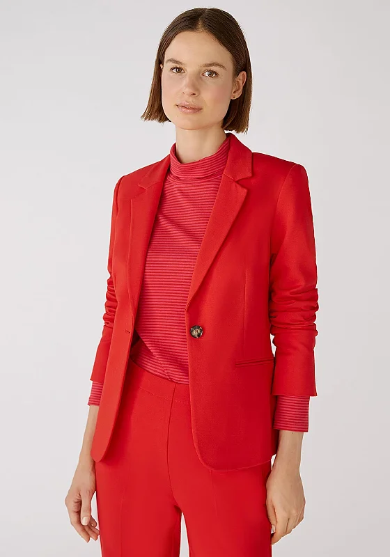 High-end Fabrics Oui Jersey Fitted Blazer, Red