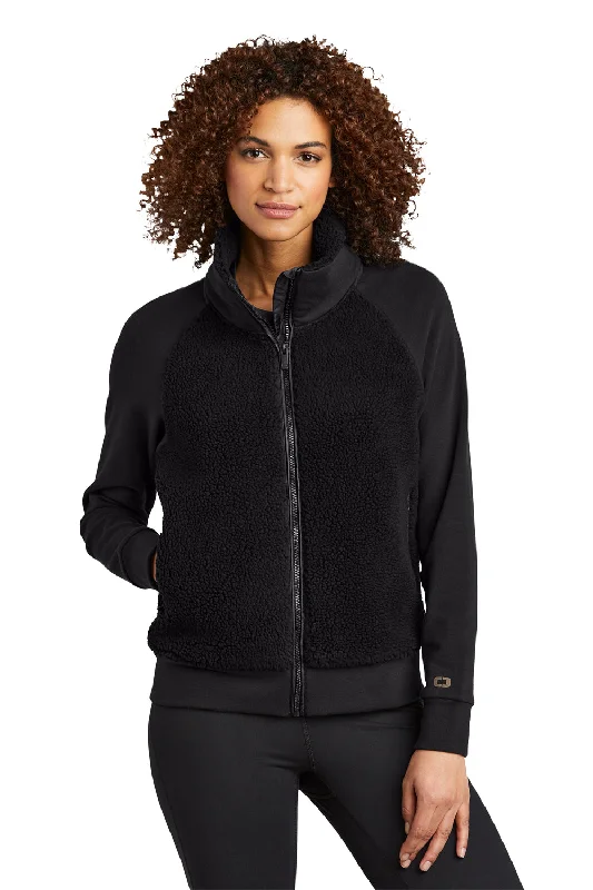 Spiritual Vitality Ogio Womens Luuma Sherpa Fleece Full Zip Jacket - Blacktop