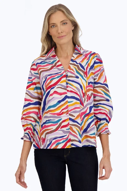 Carefree Alexis No Iron Colorful Zebra Popover