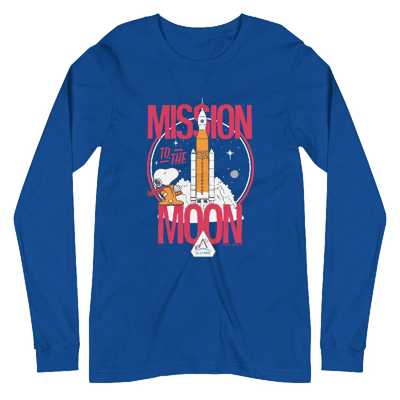 Urban Sense Snoopy Mission To The Moon Adult Long Sleeve T-Shirt