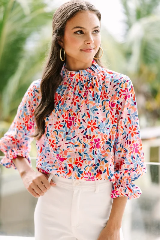 Light And Breathable Tried and True White Floral Blouse