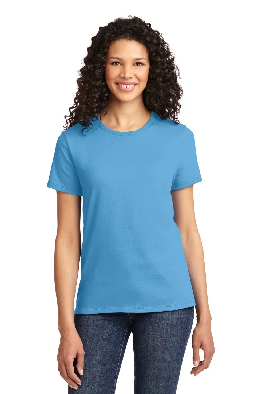 Girl Style Port & Company Womens Essential Short Sleeve Crewneck T-Shirt - Aquatic Blue