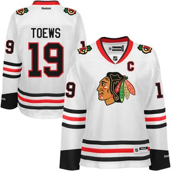 High-end Fabrics Jonathan Toews #19 Chicago Blackhawks White Reebok Premier Women's Jersey