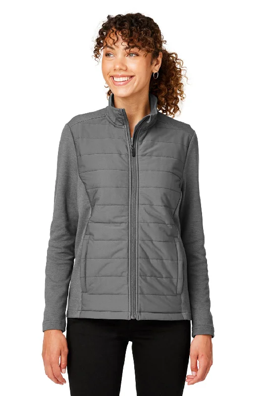 French Style Devon & Jones Womens New Classics Charleston Hybrid Full Zip Jacket - Graphite Grey Melange