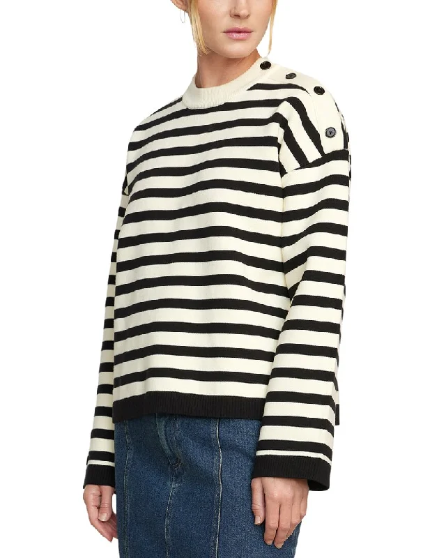 Personalized Clothing Modern Citizen Alexa Striped Button Placket Sweater