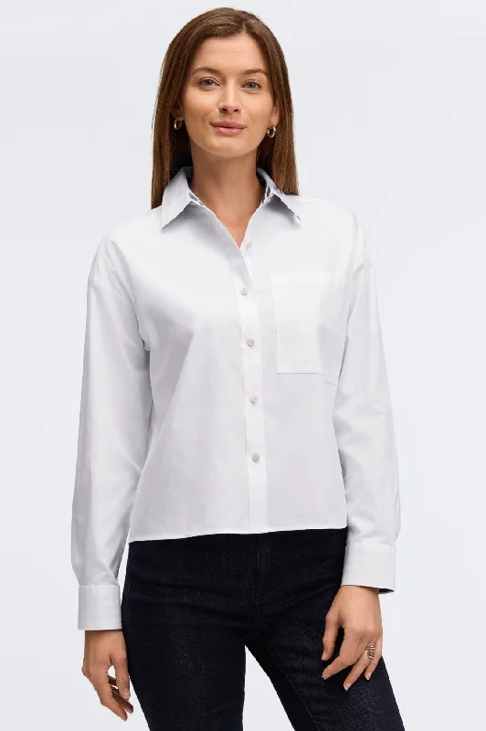 Free And Casual Marina Solid Pinpoint No Iron Pocket Shirt