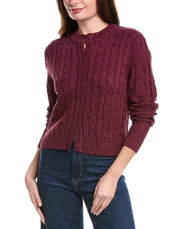 College Style POINT Cable Cardigan