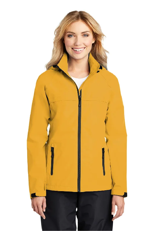 Trendy And Casual Port Authority Womens Torrent Waterproof Full Zip Hooded Jacket - Slicker Yellow