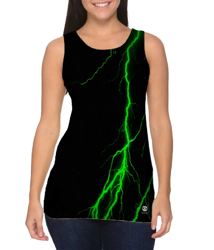 European And American Style Lightning Storm Green