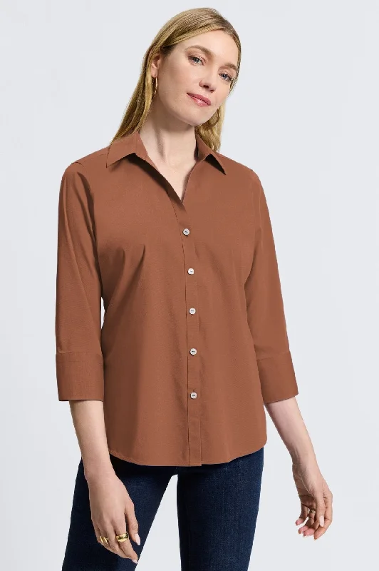 Classic Retro Mary Stretch No Iron 3/4 Sleeve Shirt