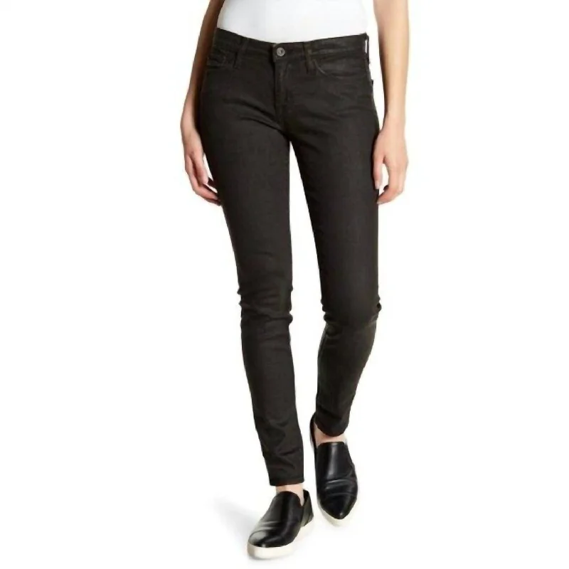 Street Charm Alex Coated Skinny Jeans In Black