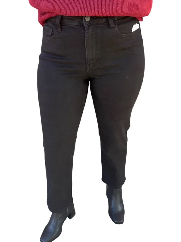 Classic Vervet Ankle Straight Jeans In Black