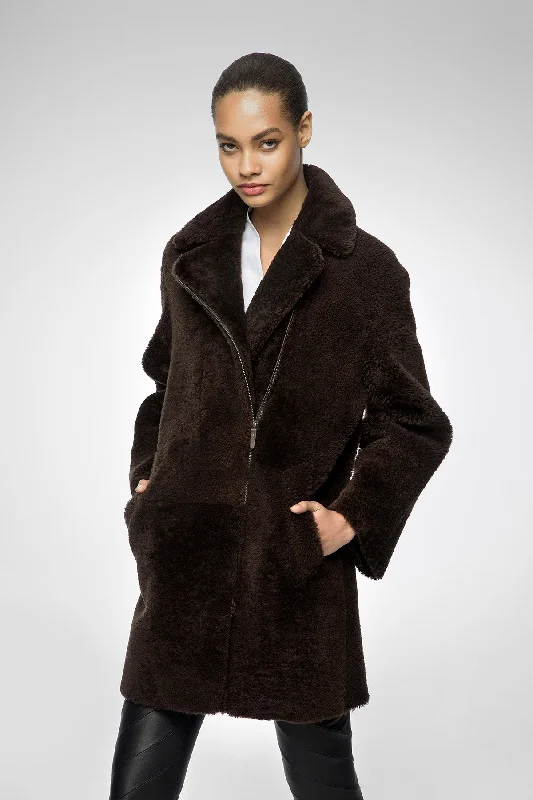 Modern Tailoring Matilda - Brown Shearling Coat