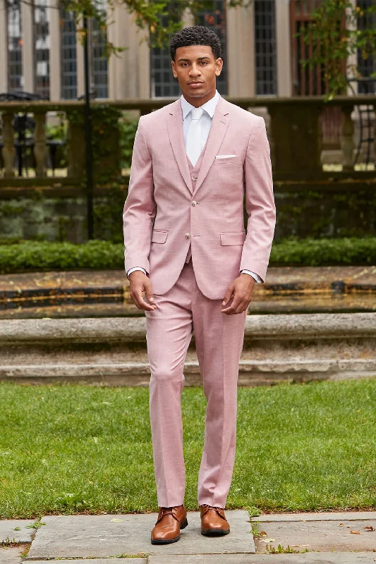 Luxury Temperament "Sharkskin" Rose Suit Jacket (Separates)