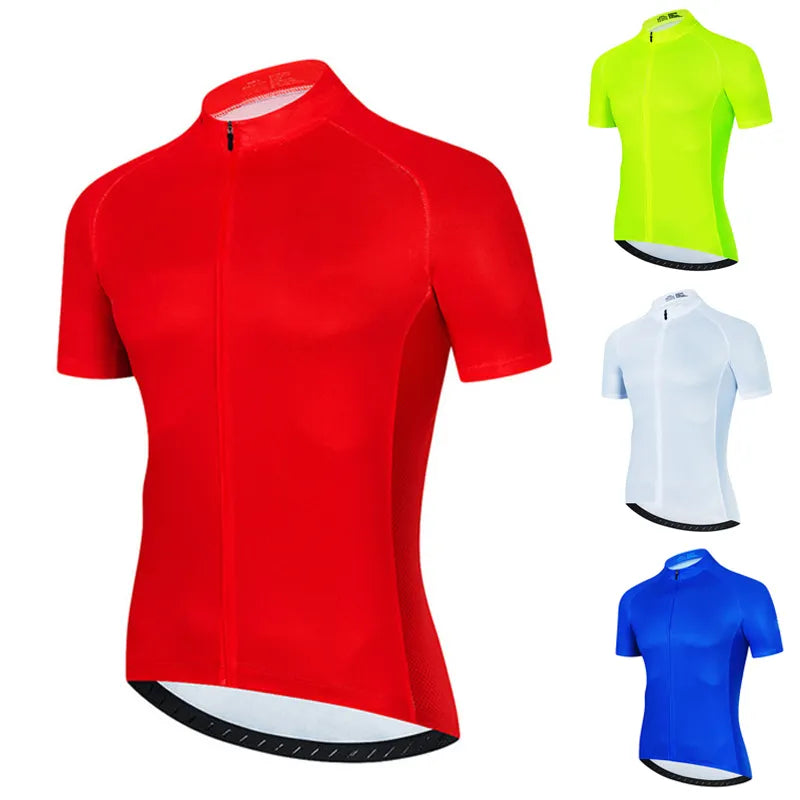 Elegant Temperament Solid Color Summer Men Short Sleeves Cycling Jersey Polyeste Clothing Quick Dry MTB Bicycle Mallot Ciclismo Shirts Bike Clothes