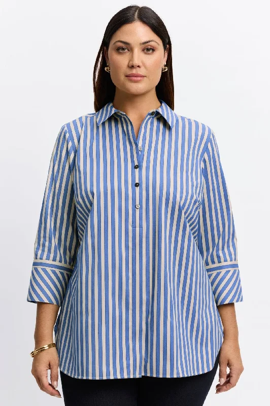 Classic Series Madison Plus Essential Stretch Striped No Iron Tunic