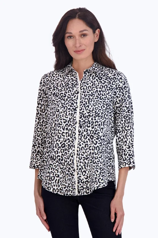 Fresh And Simple Charlie No Iron Leopard Print Shirt