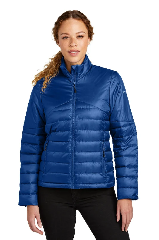 Fresh And Natural Eddie Bauer Womens Water Resistant Quilted Full Zip Jacket - Cobalt Blue