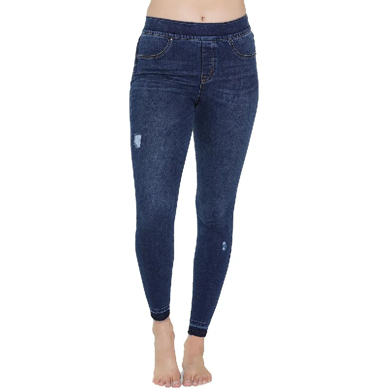 Fashionable And Versatile Spanx By Sara Blakely Womens Shape and Lift Distressed Skinny Jeans