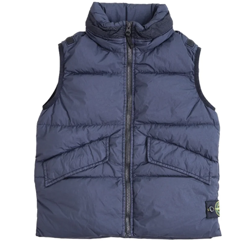 Body Design Stone Island Down Vest Navy Blue