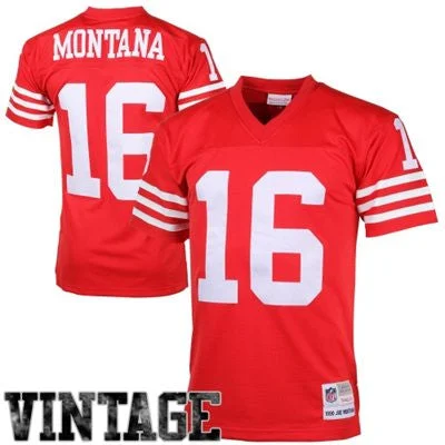 Urban Sense Joe Montana #16 San Francisco 49ers NFL Premier Throwback Adult Mitchell & Ness Red Jersey