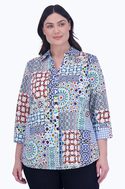 Feminine Charm Mary Plus No Iron Intertwine Shirt