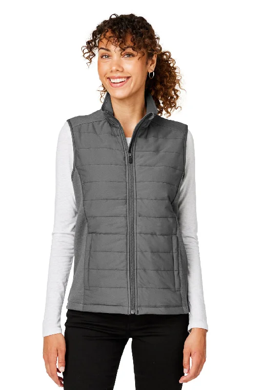 Diamond Series Devon & Jones Womens New Classics Charleston Hybrid Full Zip Vest - Graphite Grey Melange