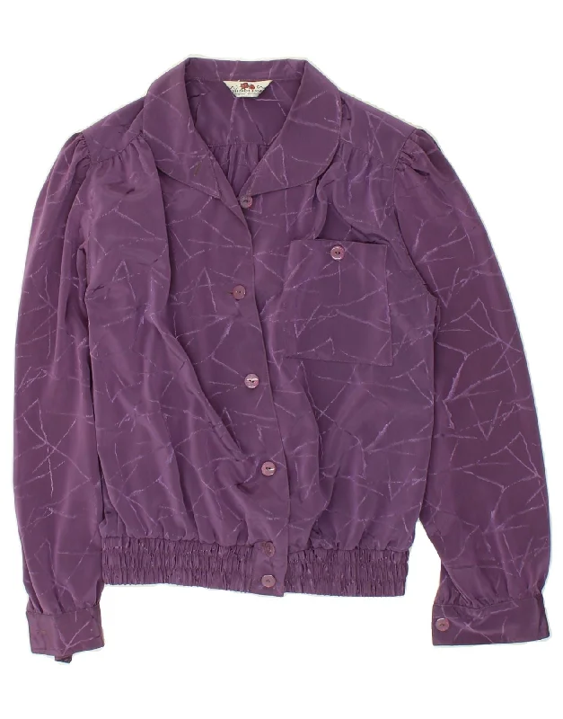 Advanced Customization VINTAGE Womens Shirt Blouse EU 38 Medium Purple Geometric Polyester