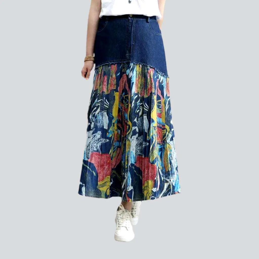 Trendy And Casual Dark wash y2k jean skirt
 for ladies