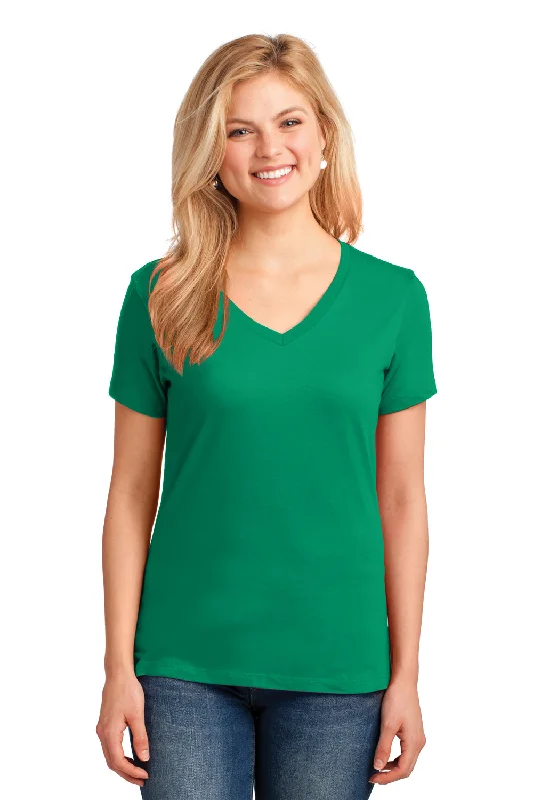 Fashion Style Port & Company Womens Core Short Sleeve V-Neck T-Shirt - Kelly Green