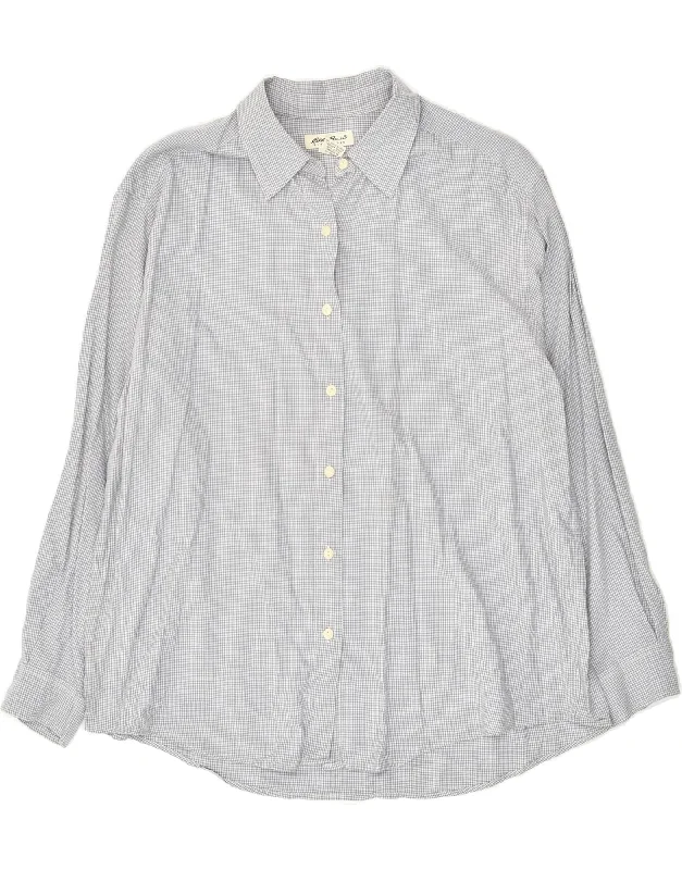 Unique Design EDDIE BAUER Womens Shirt UK 18 XL Grey Gingham Cotton