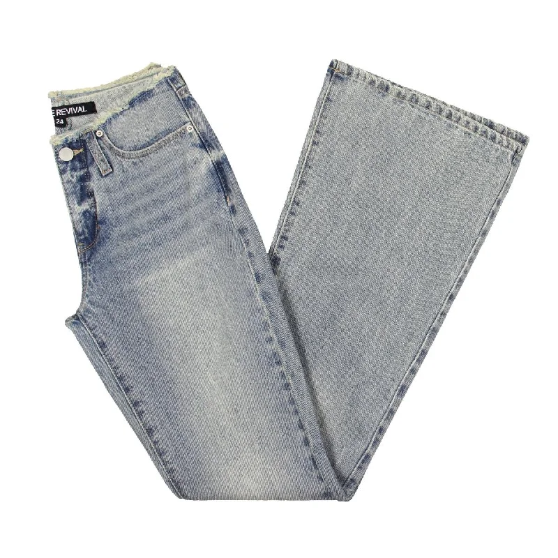 Light And Breathable Blue Revival Womens Cotton Denim Bootcut Jeans