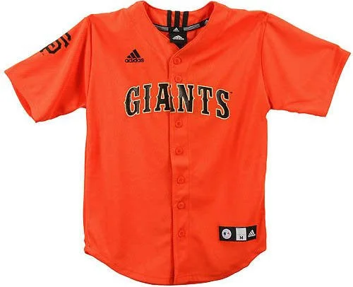 British Fashion San Francisco Giants MLB Adidas Youth Team Color Applique Baseball Jersey