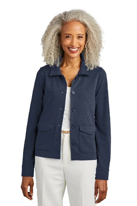 Autumn Selection Brooks Brothers Womens Button Down Jacket - Heather Navy Blue