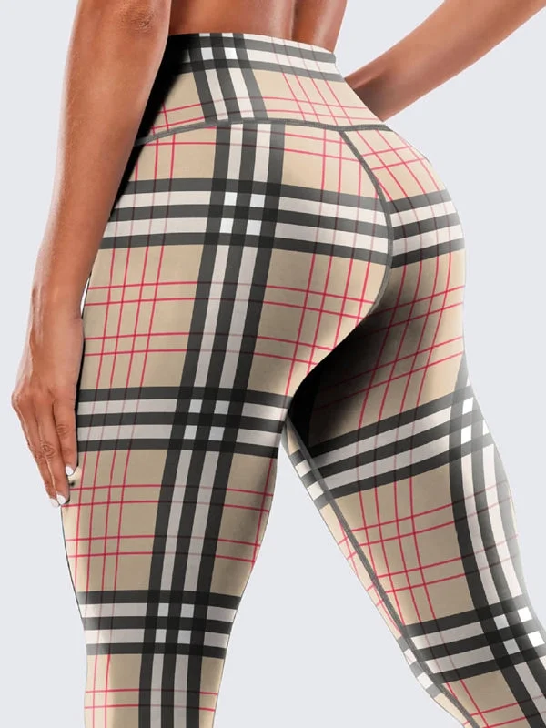 Luxury Temperament ZASUWA Female Contrast Color Chessboard Leggings