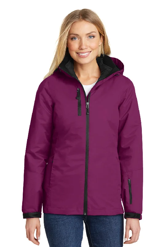 Avant-garde Design Port Authority Womens Vortex 3-in-1 Waterproof Full Zip Hooded Jacket - Very Berry Purple/Black