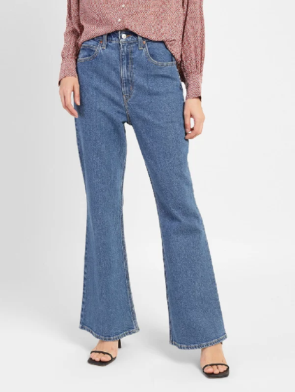 Short Design Women's High Rise 70's Bootcut Jeans