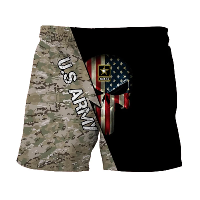 Avant-garde Design Camouflage Skull Shorts