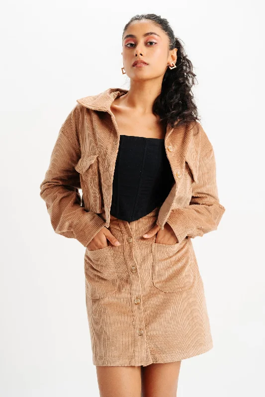 Bright Colors Brown Corduroy Jacket