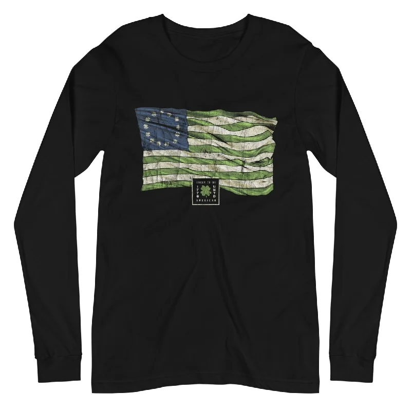 Free And Casual St. Paddy's Betsy Ross Flag Long Sleeve Tee - Women's