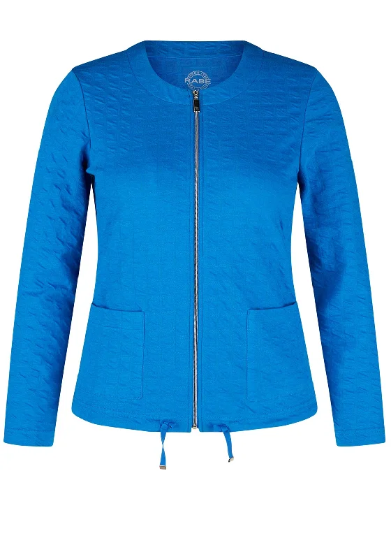 Luxury And Elegant Rabe Textured Drawstring Waist Jacket , Blue