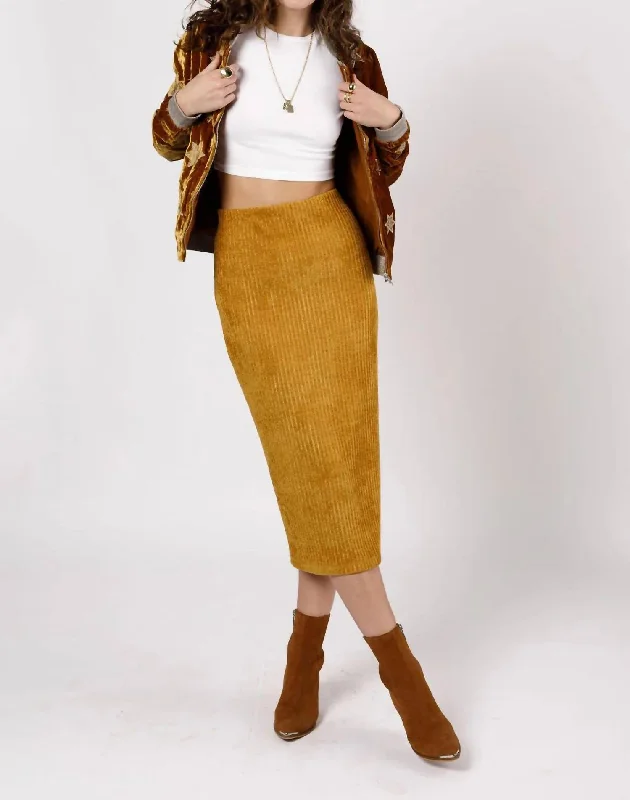 Comfortable And Versatile Monza Skirt In Gold