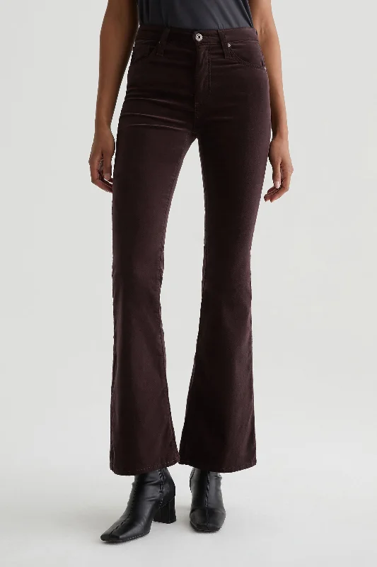 Modern Tailoring AG FARRAH HIGH-RISE BURGUNDY VELVET BOOTCUT JEANS