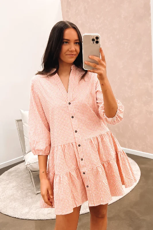 Sexy Fun Boneca Mini Dress Pink Check