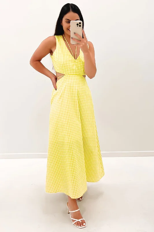 Classic Retro Check On It Maxi Dress Check