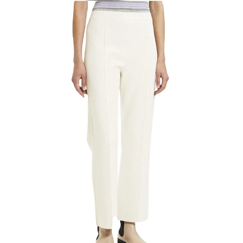 British Fashion Compact Crepe Cropped Flare Pant In Wax