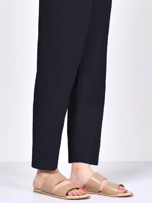 Stretch Design Winter Cotton Trouser - Black