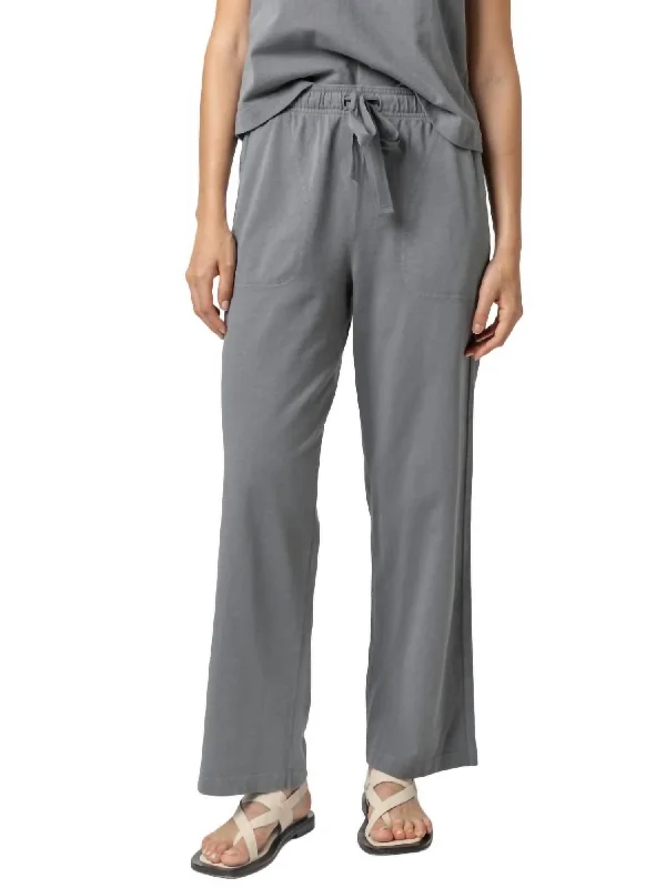 Ethnic Style Drawstring Waist Pant In Granite